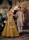 AJD 7888 Designer Wedding Wear Couple Lehenga With Kurta Catalog